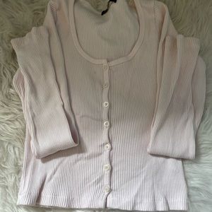 Light pink Brandy Melville Long Sleeve Shirt.
